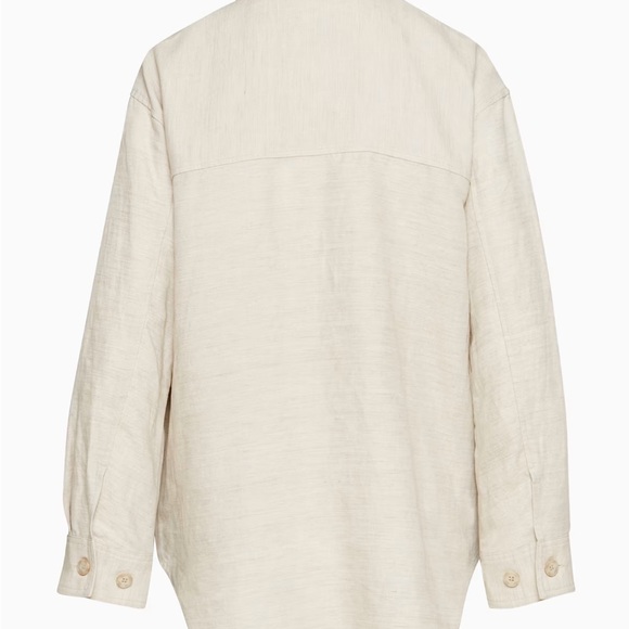 NWT Wilfred Large The Ganna Linen Shirt Jacket Shacket Ecru - Picture 4 of 6